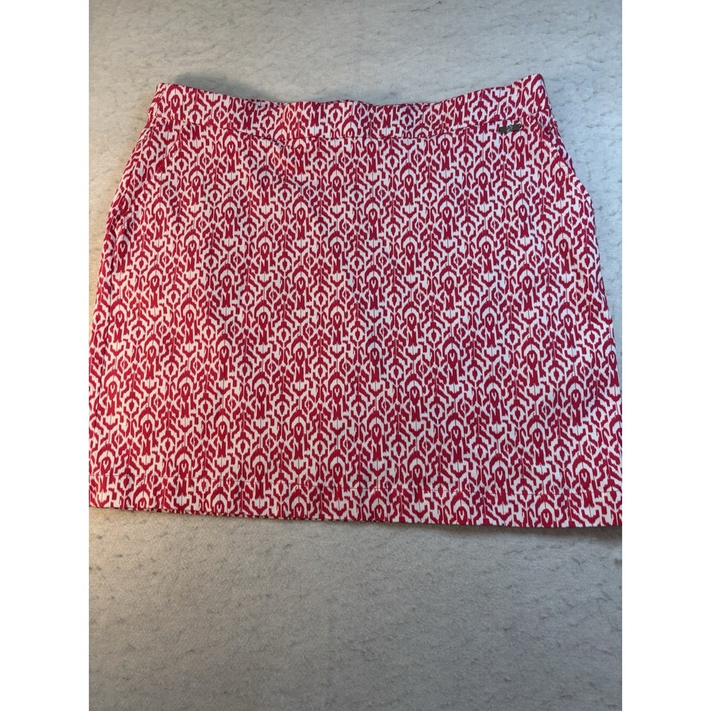 Rafaella Skort Women's XL Pink White Geometric Stretch Lined Skirt Shorts Beach